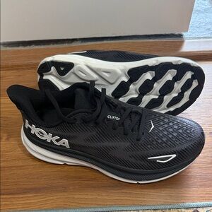 Hoka Black and White Athletic Shoes